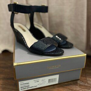 Louise De Cie Lo-Phiona Navy Wedge Heels